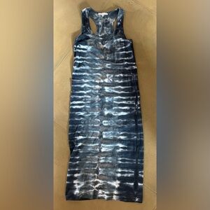Young Fabulous & Broke Navy and White Tie-Dye Midi Dress